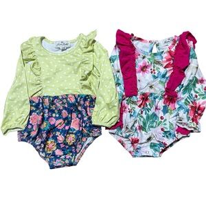 Marie Nicole | Baby Girl Long Sleeve Onesies Bundle | 12-18M